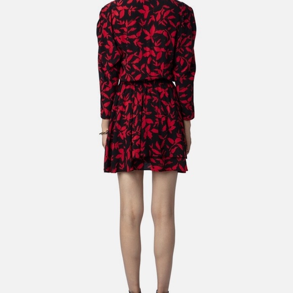 Zadig & Voltaire Black and Red Long Sleeve Dress - Picture 2 of 5